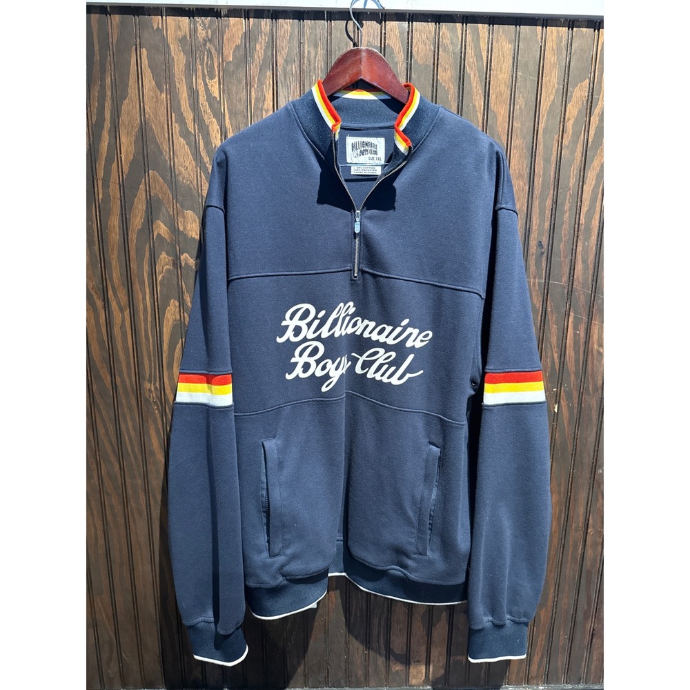 Billionaire Boys Club BBC Quarter Zip Sweatshirt Navy Blue XXL Embroidered Logo